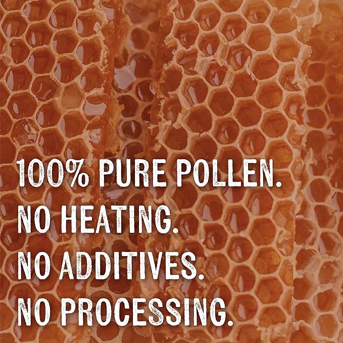 Goshen Amish Country Honey Extremely Raw BEE POLLEN Whole Granules Bee Pollen - 100% Pure Natural Health Benefits - Unfiltered | 8 Oz (Glass Jar)
