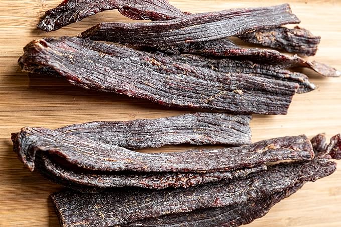 Enjoy Black Beef Jerky 16 oz (Pack of 1) | Traditional Style | High Protein | Low Fat | Zero Trans Fat | No Preservatives | No MSG | No Nitrites | USA Made | Resealable Bag