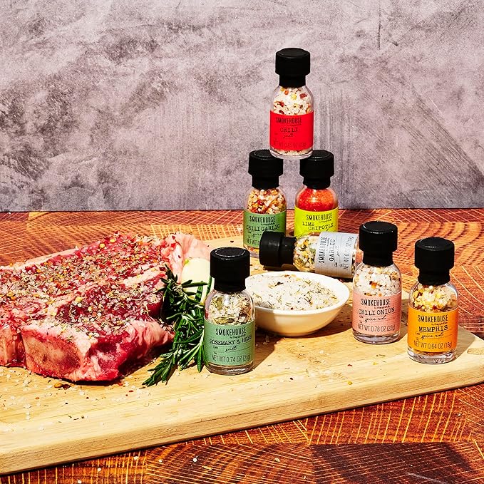 Smokehouse by Thoughtfully Gourmet Ultimate Grilling Spice Set with Birthday Wrap Includes 20 BBQ Seasonings &amp Rubs Like Chili Garlic Italian and Cajun Gift for Him Dad or Grill Lovers