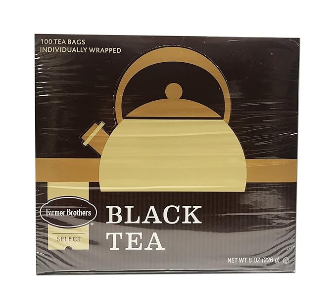 Farmer Brothers Tea Bags Tea - Black Tea 2 box 100 count ea box 200 ct total Hot Brew individually wraped