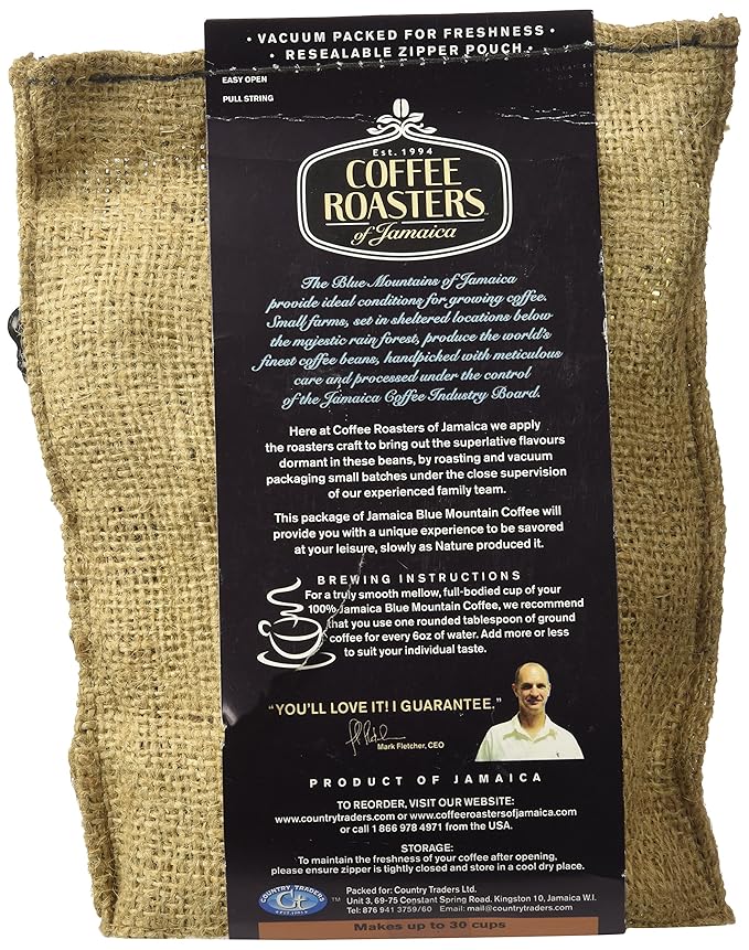 100% Jamaica Blue Mountain Coffee - 8 oz bag - whole beans