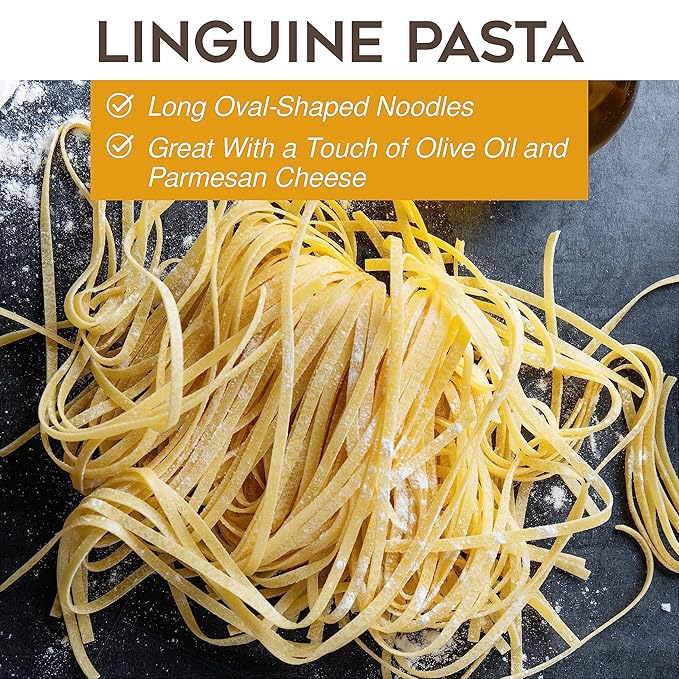 Morelli Italian Truffle Linguine Pasta - Gourmet Organic Pasta Handmade in Small Batches Imported from Italy Made With Durum Wheat Semolina - 8.8 oz / 250 g (16 Pack)