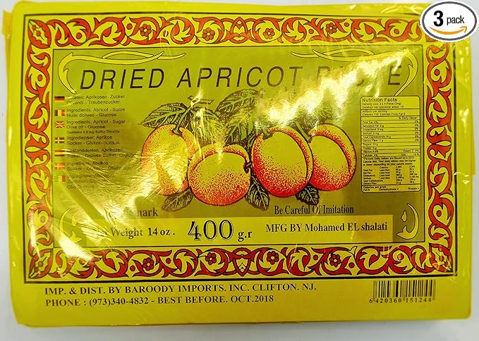 Dried Apricot Fruit Paste Sheet 3 Pack