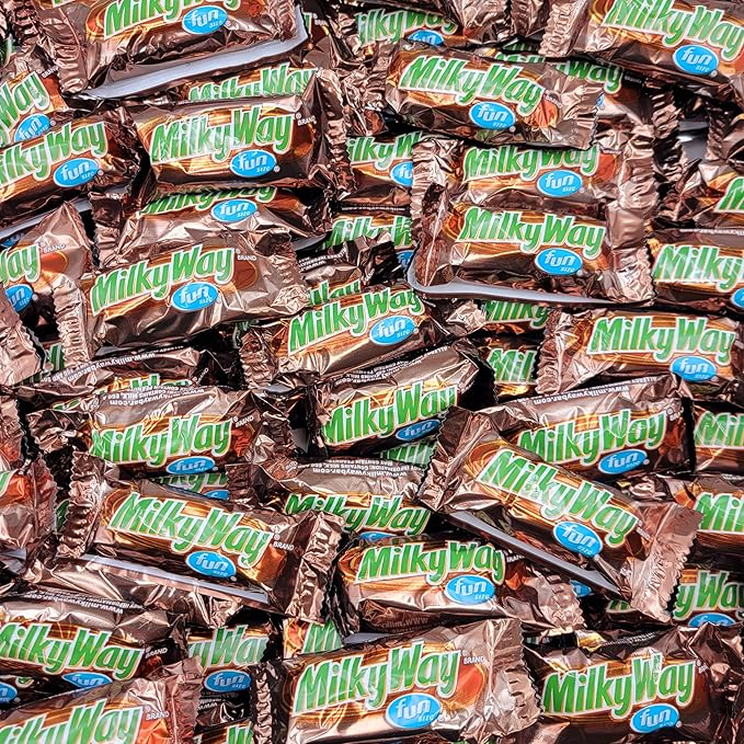 Candykrave Milky Way Fun Size Chocolate Candy Bars - 2LB (50+ Pieces) Bulk Individually Wrapped Halloween Chocolate candy bar Delicious bulk candies for Easter Halloween &amp All Occasions