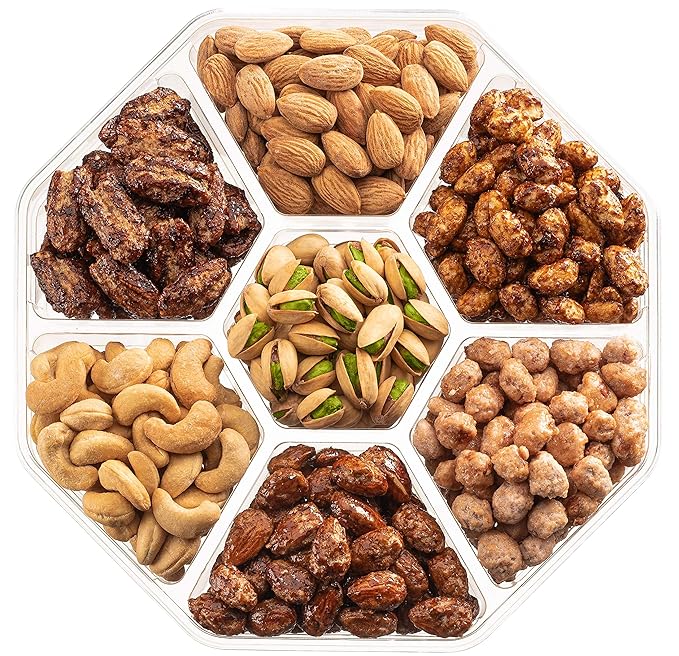 Holiday Nuts Gift Basket - Extra Large Assortment of Sweet &amp Roasted Salted Gourmet Nuts - Food Gift Box for Him Husband Christmas Fathers Day Mothers Day Family Men &amp Women