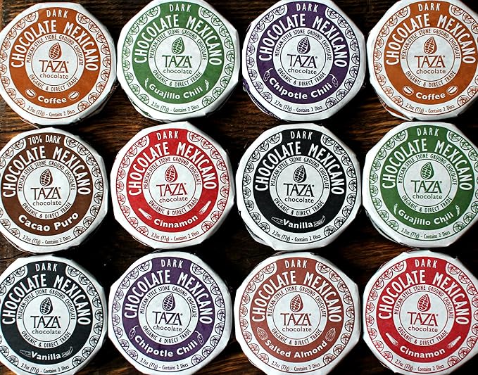 Taza Chocolate Organic Mexicano Disc 40% Dark Chocolate Salted Almond 2.7 Ounce (12 Count) Vegan