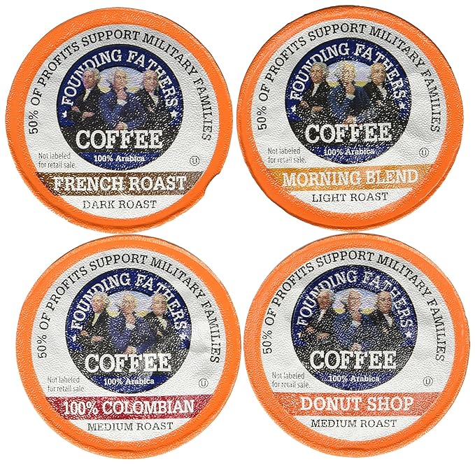 Founding Fathers Coffee Single Serve Pods for Keurig 2.0 K-Cup Brewers Variety Pack 80 Count