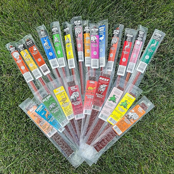 Jerky-n-Spice Exotic Jerky Variety Pack (10 Count) | Beef Jerky Gifts for Men | Assorted High Protein Meat Snacks | Premium Gourmet Wild Game Sampler | Ideal for Birthday Road Trip &amp Camping