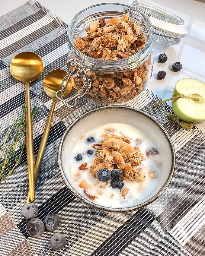 Food to Live Organic Golden Crunchy Granola 6 Pounds - Small Batch Handcrafted Bulk Great as Snack &amp for Breakfast Cereals Contains Hazelnuts Pecan Nuts Almonds Coconut Flax &amp Sunflow