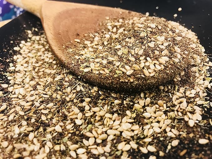 Lebanese Za'atar Spice Blend from The Silk Road Restaurant &amp Market (2oz) No Salt | All Natural Zaatar Seasoning | Vegan | Gluten Free Ingredients | NON-GMO | No Preservatives | Zatar