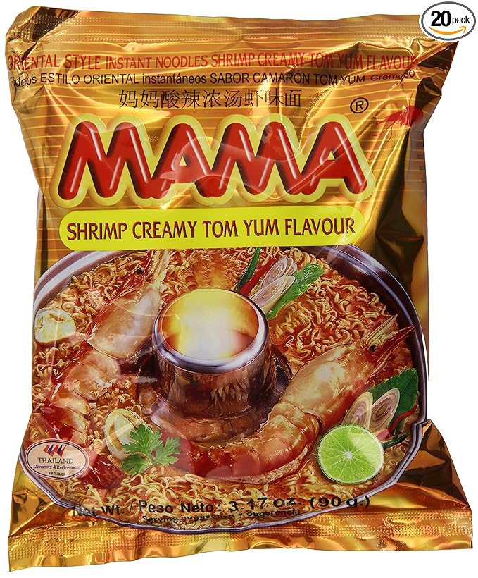 Mama Instant Noodle Creamy Tom Yum Spicy Flavor 3.17 Ounce (Pack of 20)