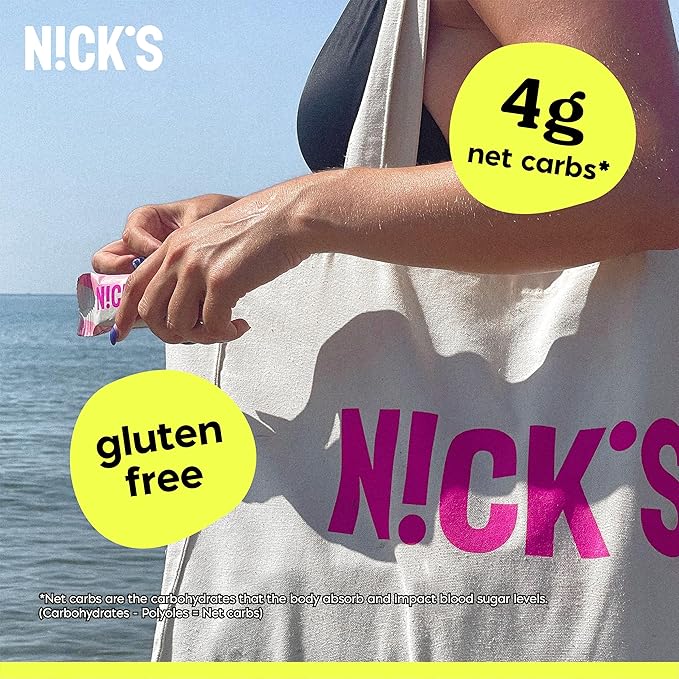 NICKS Peanuts &amp Fudge Keto Chocolate Bars No Added Sugar 180 Calories 4 Net carbs Gluten Free Sweets Low carb Candy Snack Bar – 15-Pack (40g Each)