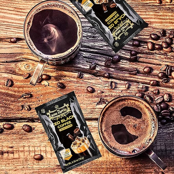 King Coffee Iced Black Instant Coffee - Finely Ground Robusta and Arabica Blend from Vietnam | 10 Sachets (0.56 oz/16g each) | 5.6 oz (Pack of 6)