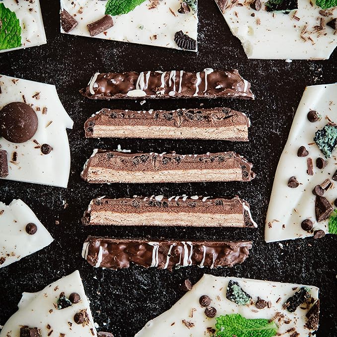 FITCRUNCH Snack Size Protein Bars World’s Only 6-Layer Baked Bar 3g of Sugar &amp Soft Cake Core (18 Bars Mint Chocolate Chip)