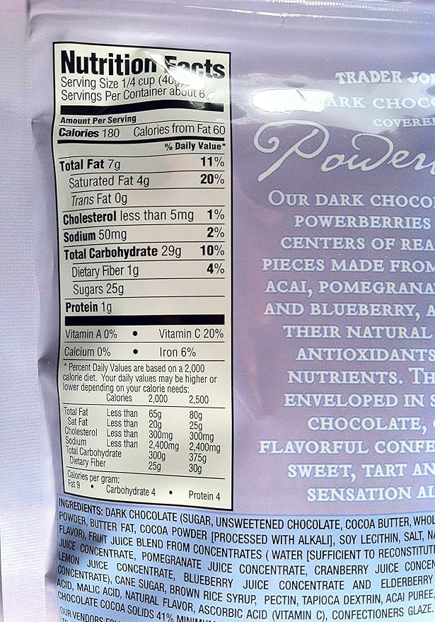 Trader Joe's Dark Chocolate Power Berries - 8 Oz (Case of 9)