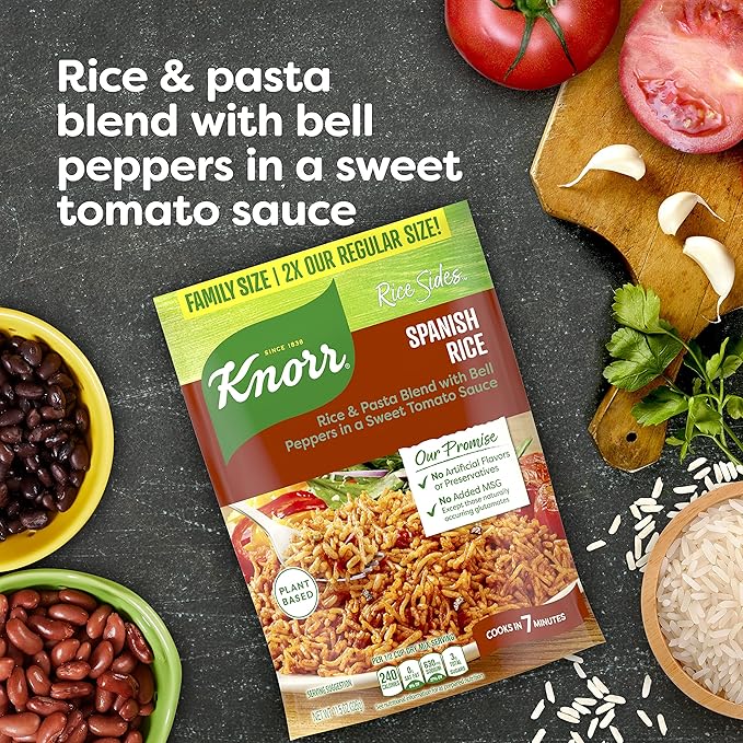 Knorr Family Size Rice Sides For a Tasty Rice Side Dish Spanish Rice No Artificial Flavors No Preservatives No Added Msg 11.5 oz 7 Count