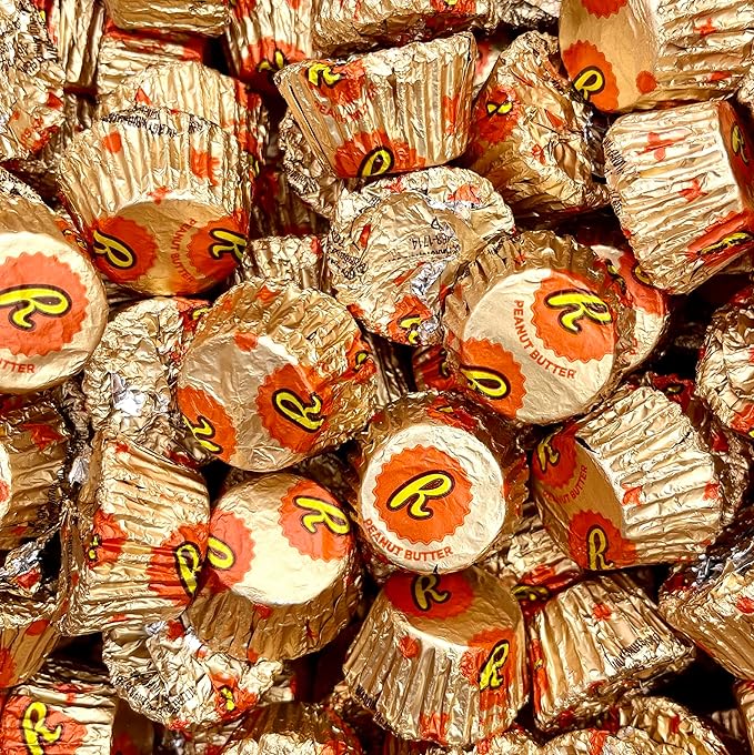 CHAIN &amp JO SWEETS REESESMiniatures Milk Chocolate and Peanut Butter Cups Candy Gluten Free Individually Wrapped 5LB Bulk Party Pack (5 Pounds) 80.0 Ounce