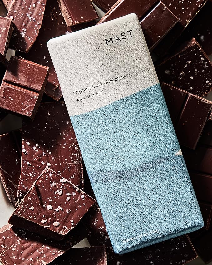 Mast Chocolate Bars | 6 pack | Organic Kosher | Classic 2.5oz each (6 Bars Organic Dark Chocolate with Sea Salt)