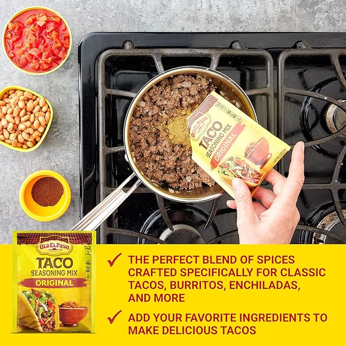 Old El Paso Taco Seasoning Mix Original Flavor 1 oz. (Pack of 32)