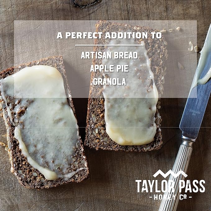 Taylor Pass Honey Co Creamed Clover Honey | Raw Creamed New Zealand Honey | Naturally Sweet &amp Velvety | Non-GMO Halal B Corp Certified | BPA-Free Jar | 1 lb 1.6 oz
