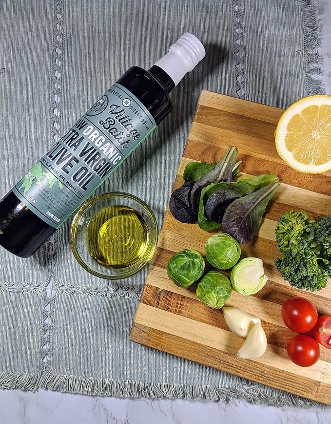 VILLAGE BATCH - AWARD WINNERS - KORONEIKI OLIVE OIL Greek Olive Oil ORGANIC COLD PRESSED OLIVE OIL Extra Virgin Olive Oil High In Polyphenols - Aceite De Oliva Extra Virgen - Olive Oil for Cooking Oil