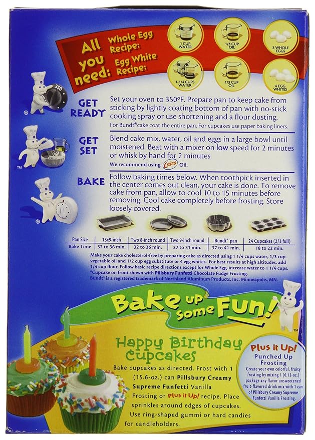 Pillsbury Cake Mix Funfetti 18.9-Ounce Boxes (Pack of 12)