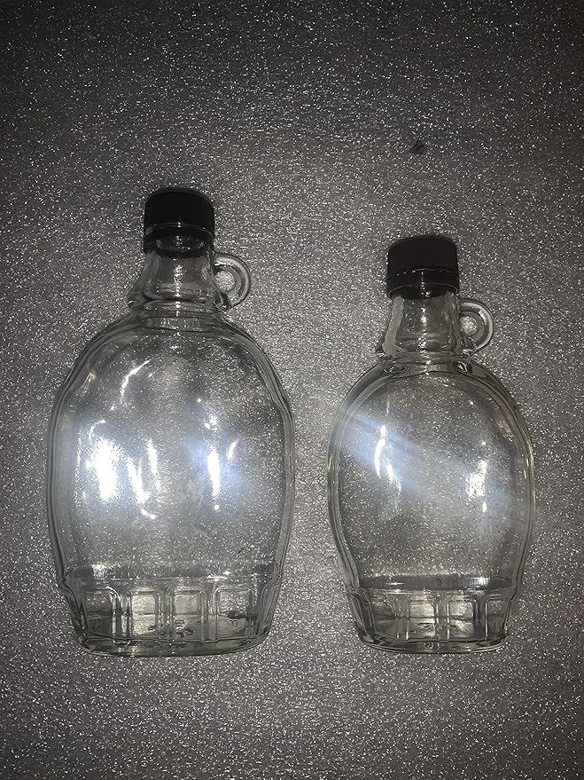 glass maple syrup bottles-12 pack with plastic caps (12 oz)