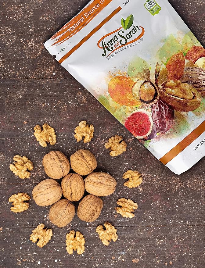 Anna and Sarah Walnuts in Shell Jumbo Fresh Buttery Taste Easy to Crack California Chandler Natural Shells Not Bleached in Box (9 Lbs)