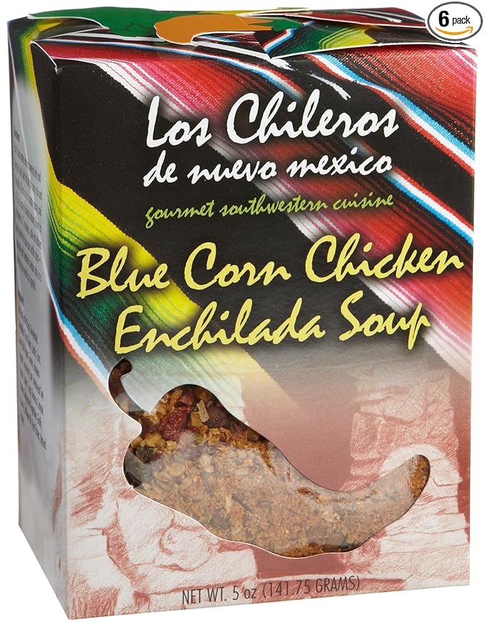 Los Chileros Blue Corn Chicken Enchilada Soup Mix 5-Ounce Boxes (Pack of 6)