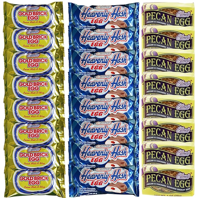 Elmer's Heavenly Hash Eggs (8) Gold Bricks Eggs (8) Pecan Eggs(8)