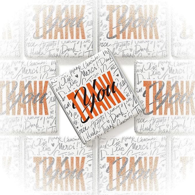 50 pcs Thank You Chocolates - Elegant Milk and Dark Chocolate Treats for Weddings Events Corporate Gifts and Special Occasions (dark) ((Design 1 - dark))