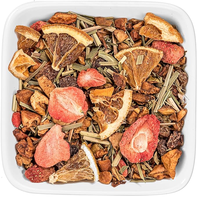 Tealyra - Lovely Lemongrass - Strawberry - Orange - Fruity Herbal Loose Leaf Tea - Hot and Iced Drink - Vitamins and Antioxidants Rich - Caffeine Free - All Natural - 222g (8-ounce)
