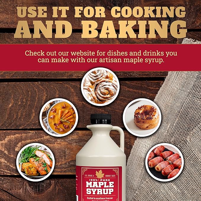 Lincoln County Reserve Grade B Maple Syrup 64 Oz Half Gallon Jug – 100% Pure (Now Grade A Dark) – Bold Robust Flavor – Artisan Gift – USA-Made Breakfast Topping
