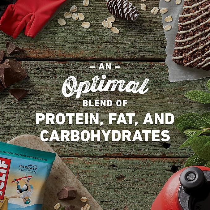 CLIF BARS - Energy Bars - Cool Mint Chocolate - With Caffeine - Made with Organic Oats - Plant Based Food - Vegetarian - Kosher (2.4 Ounce Protein Bars 24 Count) Packaging May Vary