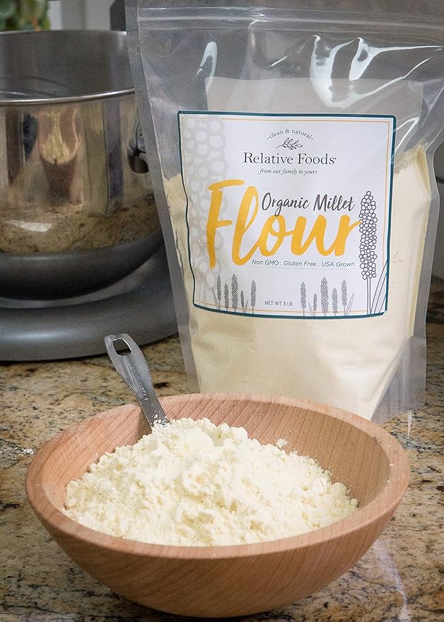 Millet Flour 3 pounds USDA Organic certified gluten free sourced 100% from the USA dry milled with no additives