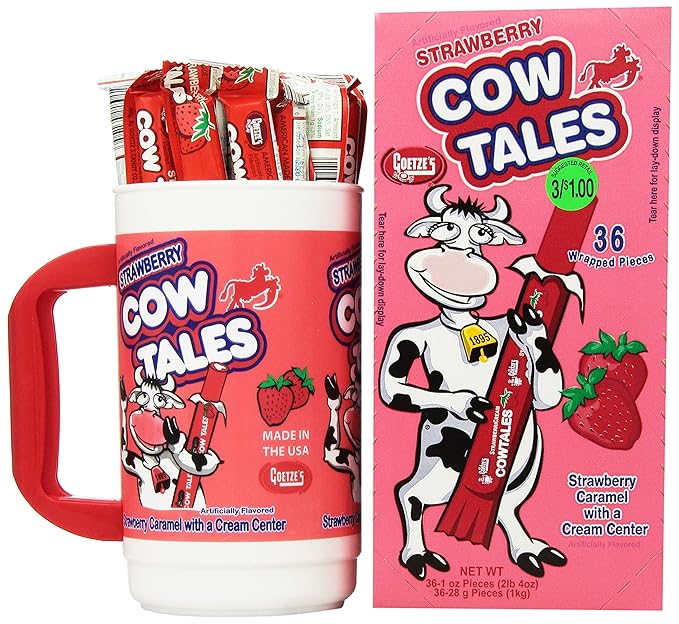 Goetze's Cow Tales Candy Tumbler Strawberry 100 Count