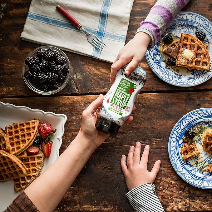 Butternut Mountain Farm 100% Pure Organic Maple Syrup From Vermont Grade A (Prev. Grade B) Dark Color Robust Taste All Natural Easy Squeeze 12 Fl Oz (Pack of 2)