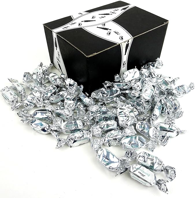 Fazermint Dark Chocolate Peppermint Cream Candy 1 lb Bag in a BlackTie Box