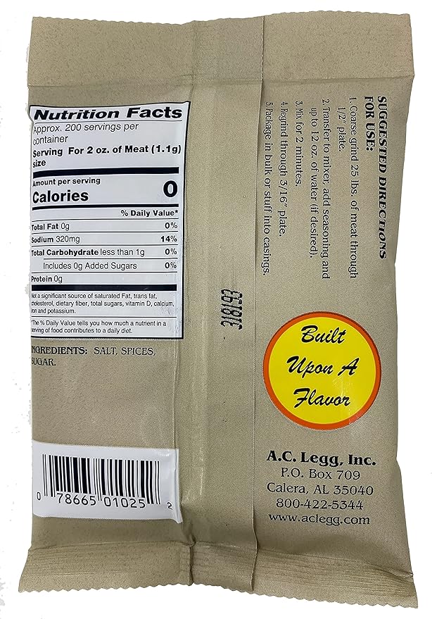 AC Legg Inc Custom Blended Seasonings - Blend 10 Sausage Seasoning 8 Ounce - Case of 24 Packages